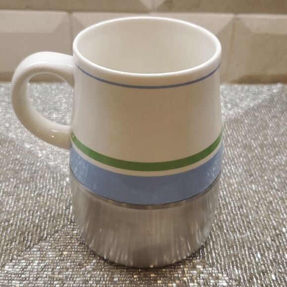 STARBUCKS Ceramic & Steel Mug - 14 Fl Oz. - Picture 2 of 6